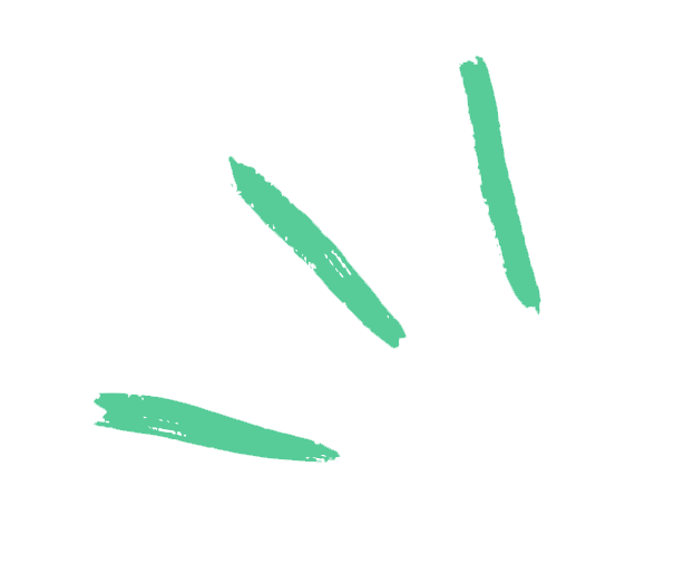 Abstract green brush strokes radiate from a central point on a white background, conveying energy and creativity for design concepts.