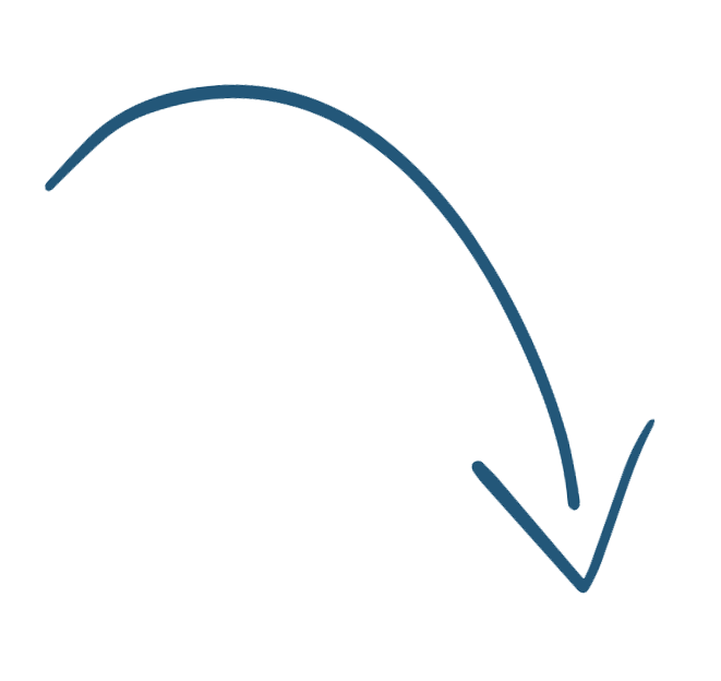 Stylized arrow curving downwards toward a geometric shape, illustrating the concept of flow or direction in a design context.